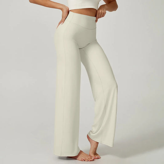 Nivessi - Mallas de yoga de cintura alta y corte recto para mujer, pantalones de entrenamiento holgados que realzan los glúteos