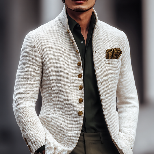 Nivessi - Chaqueta clásica retro de hombre con solapas, doble botonadura y charreteras, en imitación de terciopelo MTA1581I5K