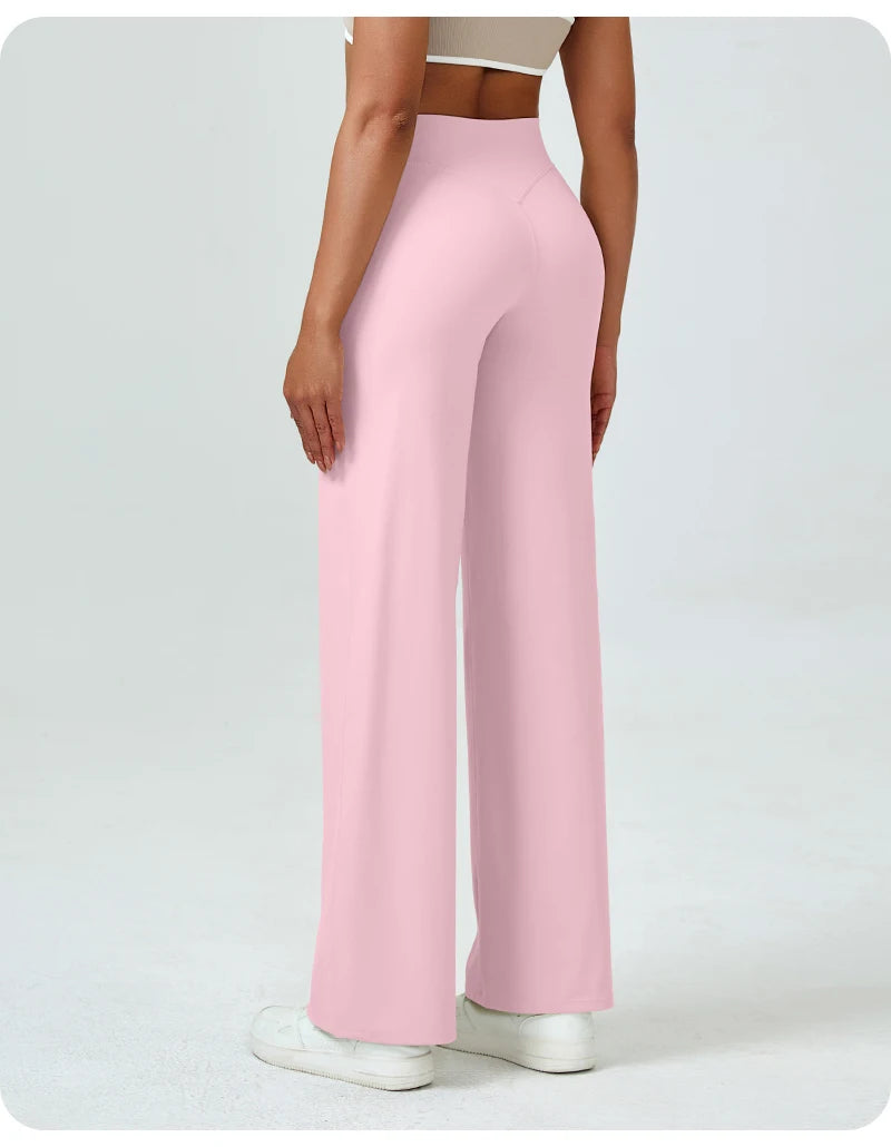 Nivessi - Mallas de yoga de cintura alta y corte recto para mujer, pantalones de entrenamiento holgados que realzan los glúteos