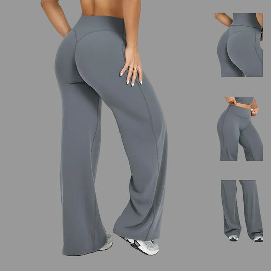 Nivessi - Mallas de yoga de cintura alta y corte recto para mujer, pantalones de entrenamiento holgados que realzan los glúteos
