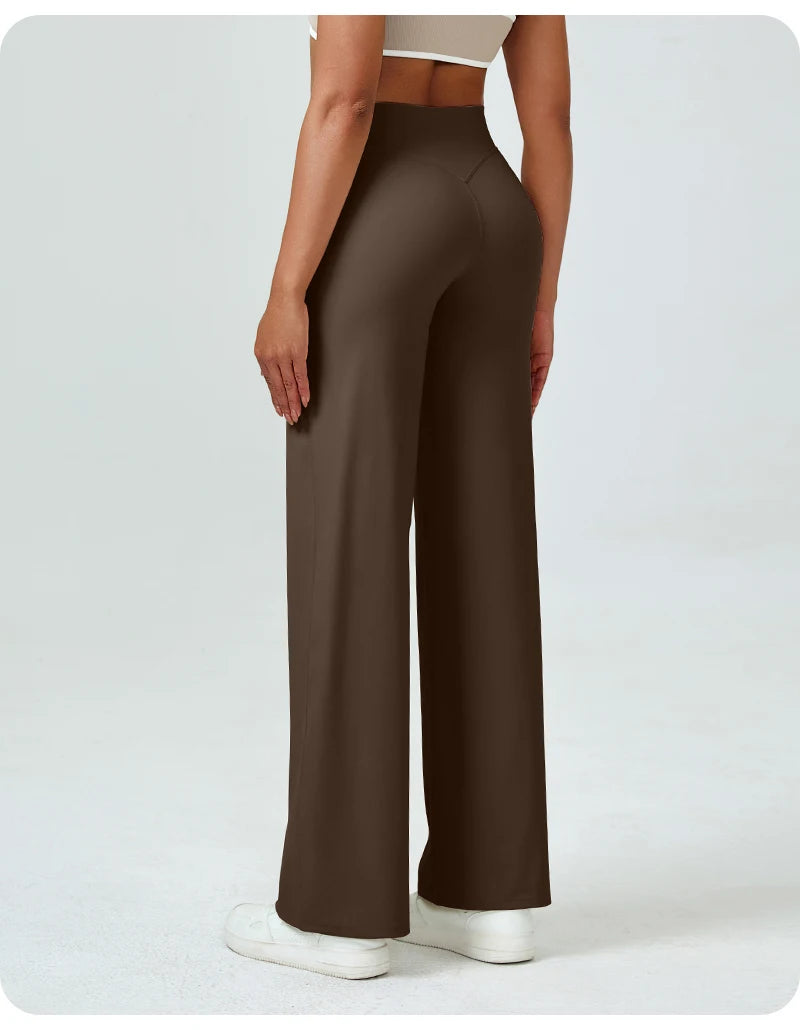 Nivessi - Mallas de yoga de cintura alta y corte recto para mujer, pantalones de entrenamiento holgados que realzan los glúteos