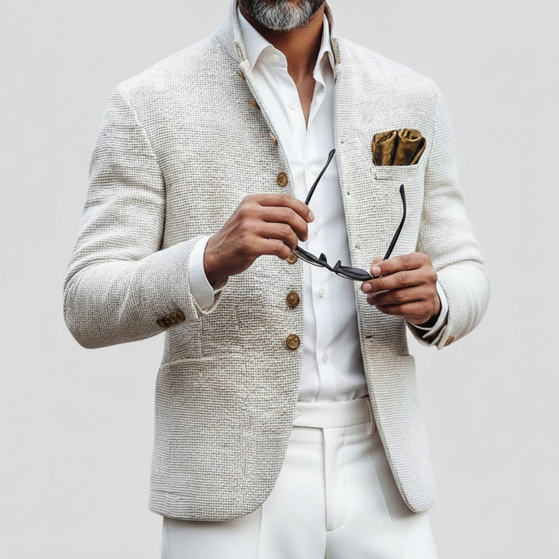Nivessi - Chaqueta clásica retro de hombre con solapas, doble botonadura y charreteras, en imitación de terciopelo MTA1581I5K