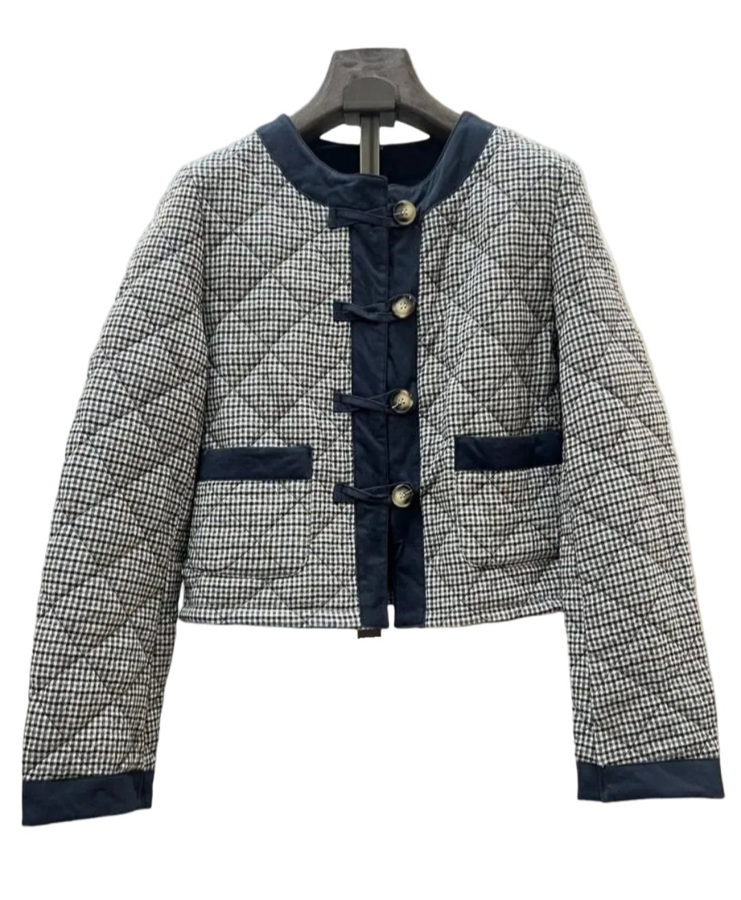 Chaqueta acolchada botón azul